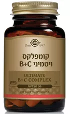 קומפלקס ויטמיני B+C סולגאר 30 טבליות Complex with Vitamin B+C Solgar כליל הטבע