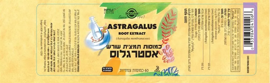 תמצית שורש אסטרגלוס סולגאר 60 כמוסות Astragalus membranaceus Solgar