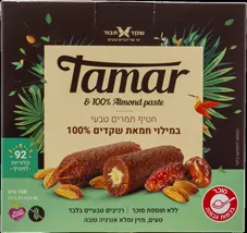 שקד תבור חטיף תמרים טבעי במילוי חמאת שקדים  SHAKED TAVOR TAMAR & 100% ALMOND PASTE כליל הטבע