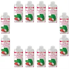 מי קוקוס בתוספת ליצ'י פוקו  12 יחידות * 330 מ"ל Foco Coconut Water With Lychee כליל הטבע