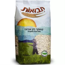 תבואות קוואקר דק אורגני 500 גרם Tvuot Organic Fine Oats כליל הטבע