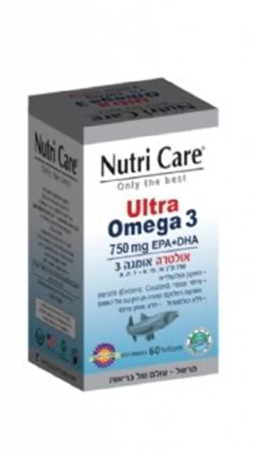 אולטרה אומגה 3 נוטרי קר 60 כמוסות Ultra Omega 3 Nutri Care