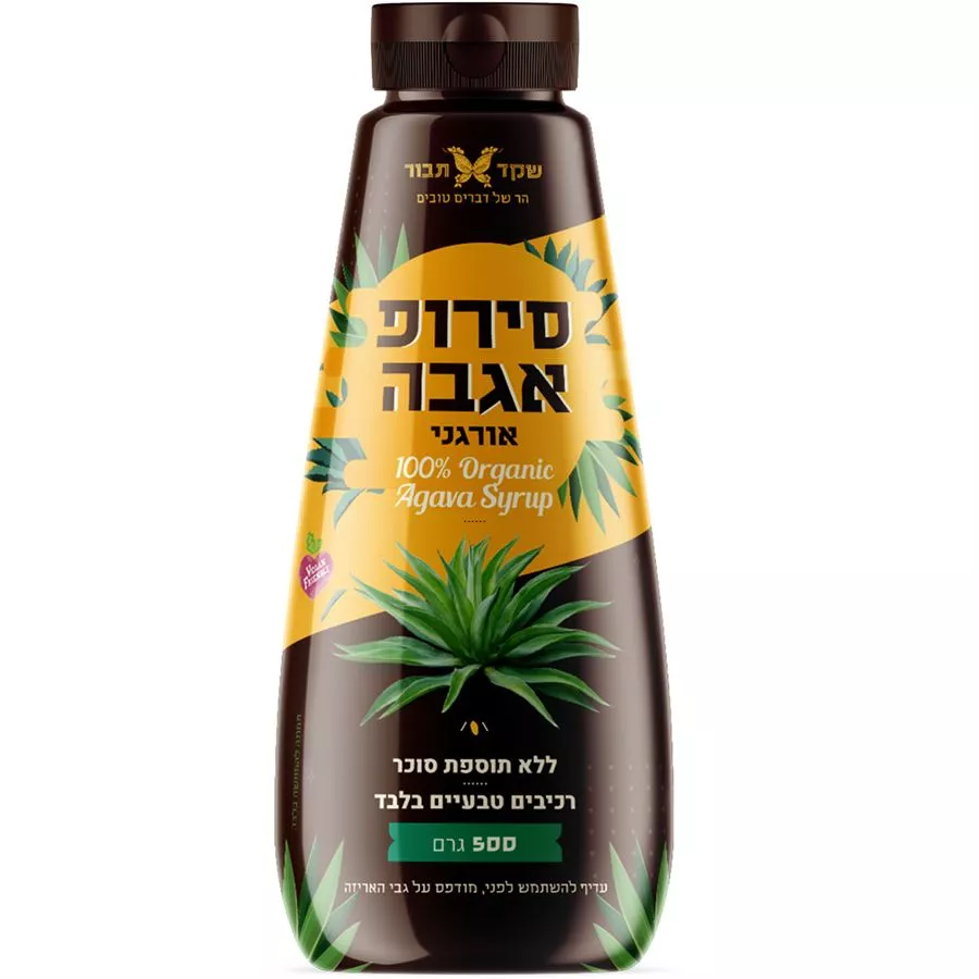 סירופ אגבה שקד תבור לחיץ 500 גרם Shaked tavor natural agava syrup