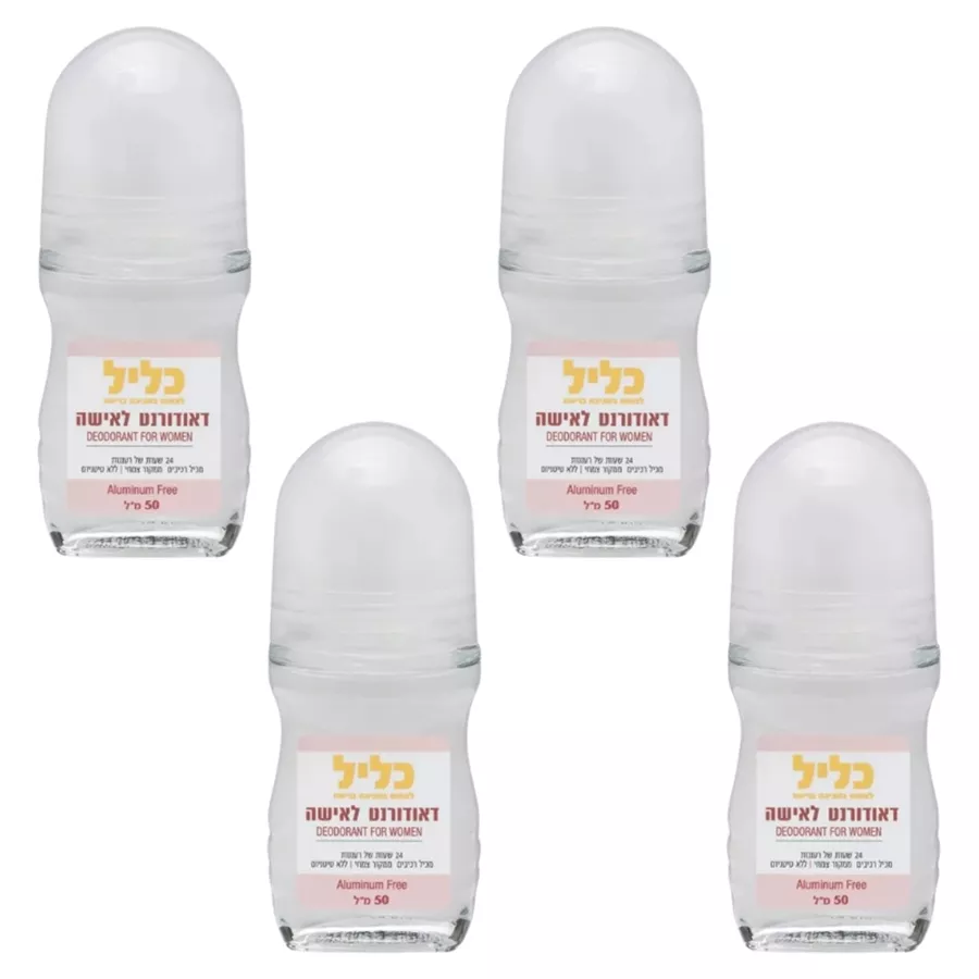 דאודורנט רול טבעי לאישה כליל 4 יחידות (ורוד) Klil natural roll on deodorant for woman