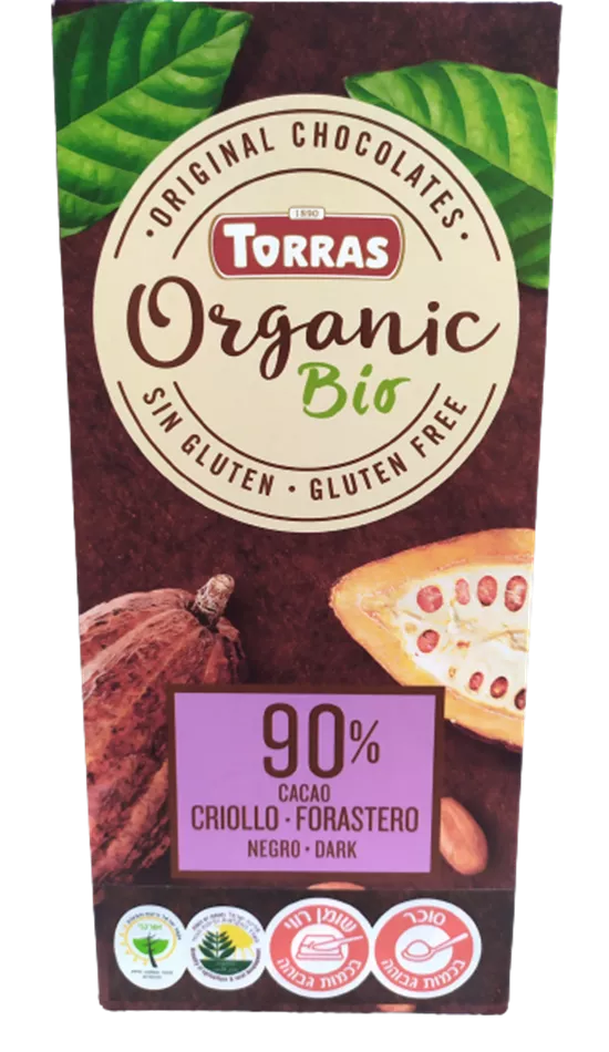 טוראס - שוקולד מריר אורגני 90% - TORRAS ORGANIC BIO