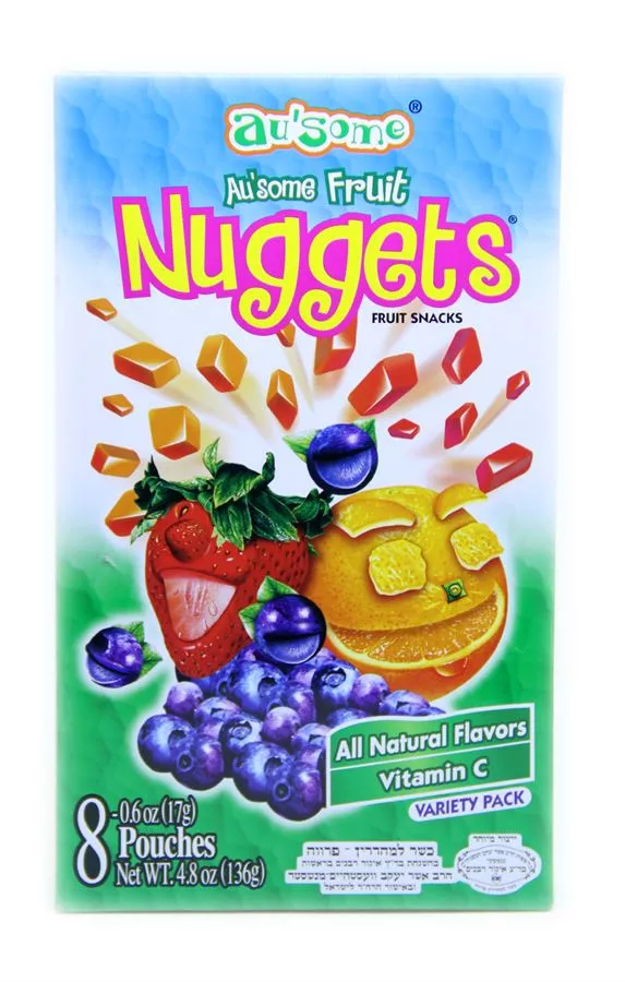 חטיפי פירות נוגטס 8 יחידות (136 גרם) Nuggets Fruit Snacks