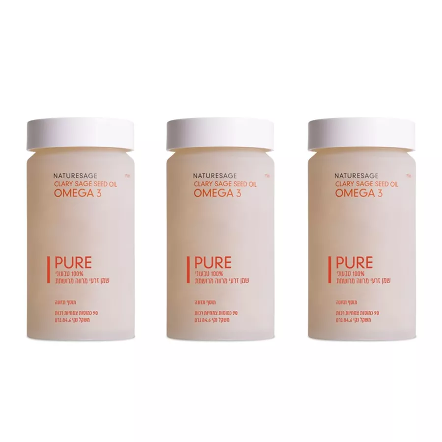מרווה מרושתת אומגה 3  נייטשרסייג 3*90 כמוסות  NATURESAGE Omega 3 Pure