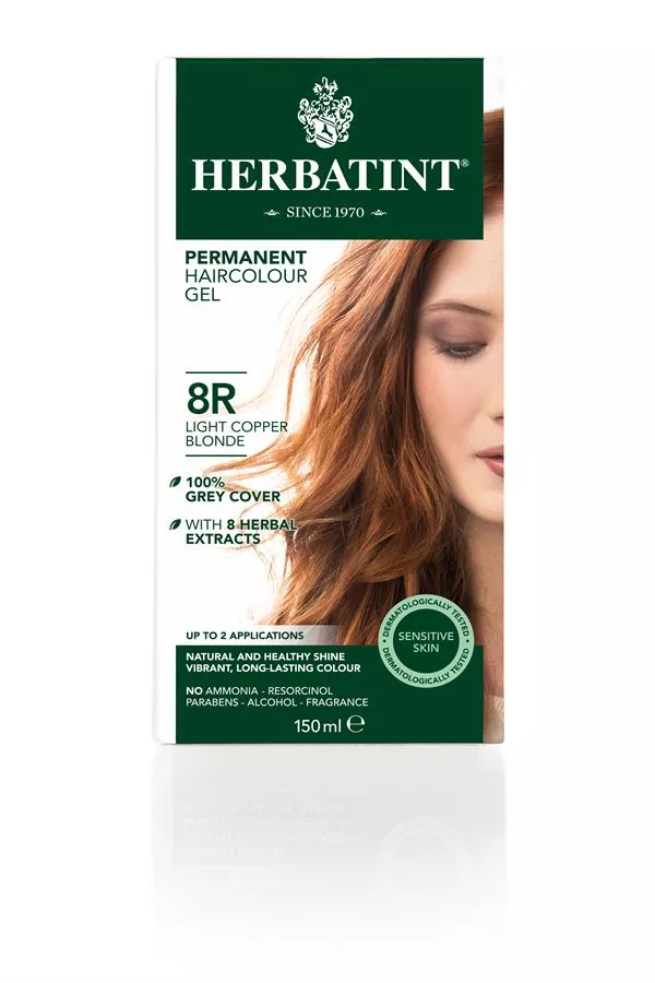 צבע שיער 8R נחושת בלונד בהיר הרבטינט Herbatint Permanent Herbal Haircolour Gel