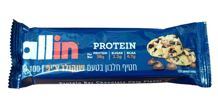 חטיף חלבון בטעם שוקולד צ'יפ - ALLIN CHOCOLATE CHIP PROTEIN