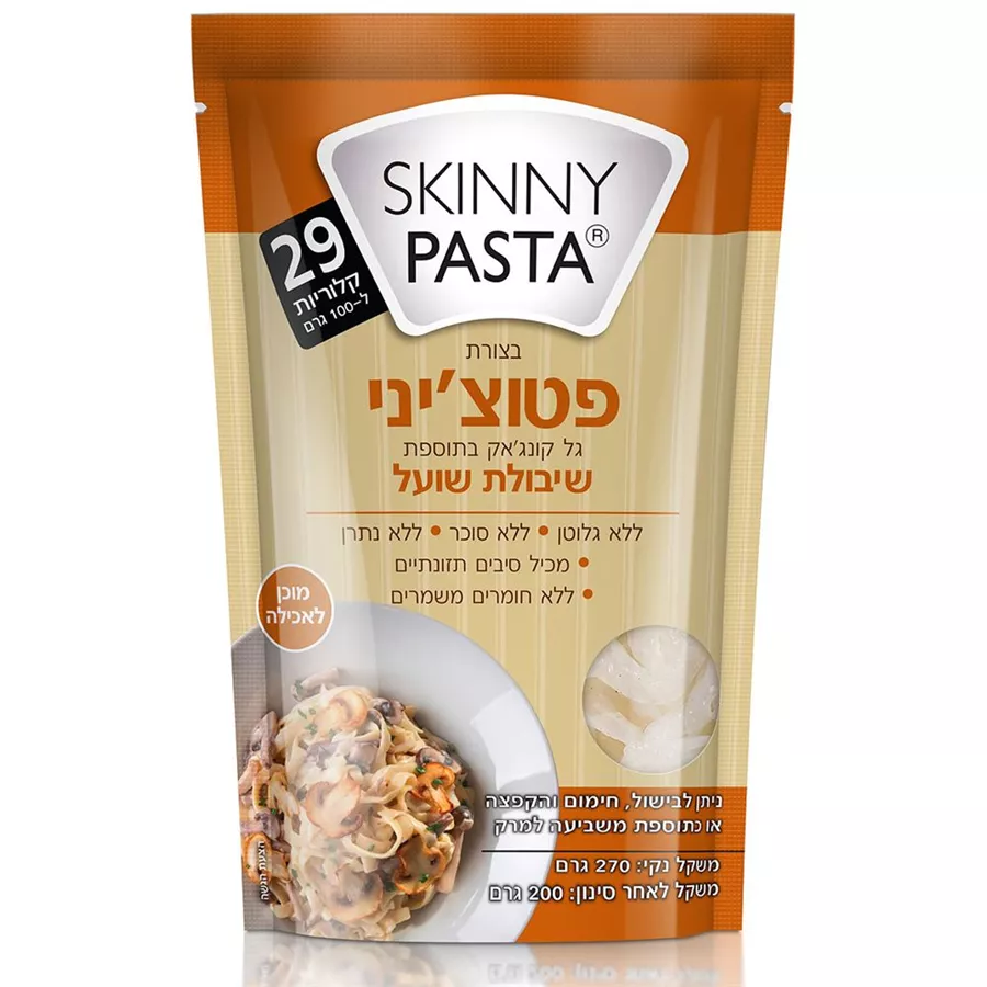 סקיני פסטה פטוצ'יני גל קונג'אק בתוספת שיבולת שועל 270 גרם Skinny Pasta
