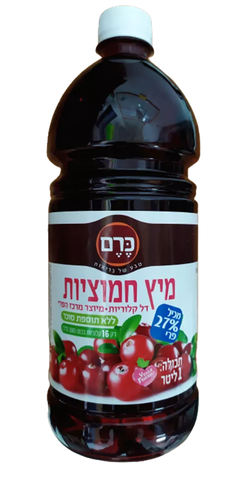 מיץ חמוציות דל קלוריות 1 ליטר - כרם