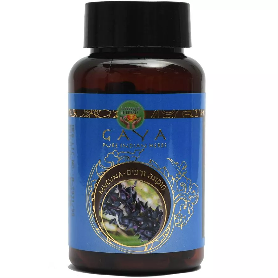 גאיה - מוקונה זרעים 90 כמוסות 54.5 גרם GAYA Pure Indian Herbs Mucuna