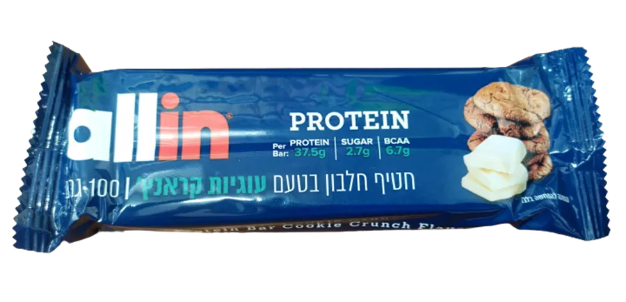 חטיף חלבון בטעם עוגיות קראנץ' - ALLIN COOKIE CRUNCH PROTEIN