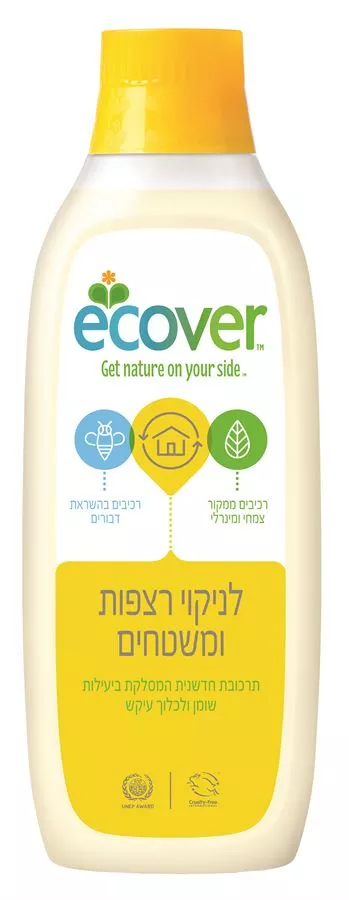 נוזל לניקוי רצפות ומשטחים למון גראס וג'ינג'ר אקובר 1 ליטר Ecover All Purpose Cleaner