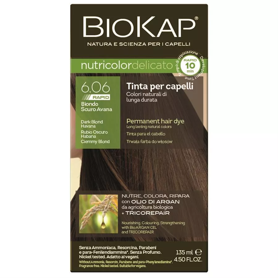 ביו קאפ - צבע שיער צמחי בלונד כהה האוונה 6.06   BioKap