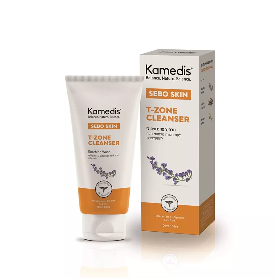 תרחיץ פנים טיפולי קמדיס סבו טי זון 100 מ״ל Kamedis sebo skin T-zone cleanser