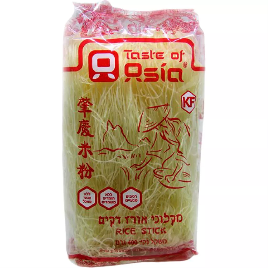 מקלוני אורז דקים טעמי אסיה 400 גרם Taste Of Asia Rice Stick
