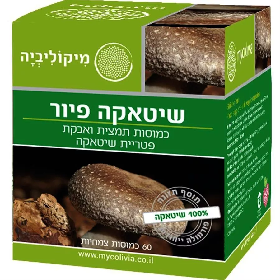 מיקוליביה שיטאקה פיור 60 כמוסות Mycolivia Shiitake Pure