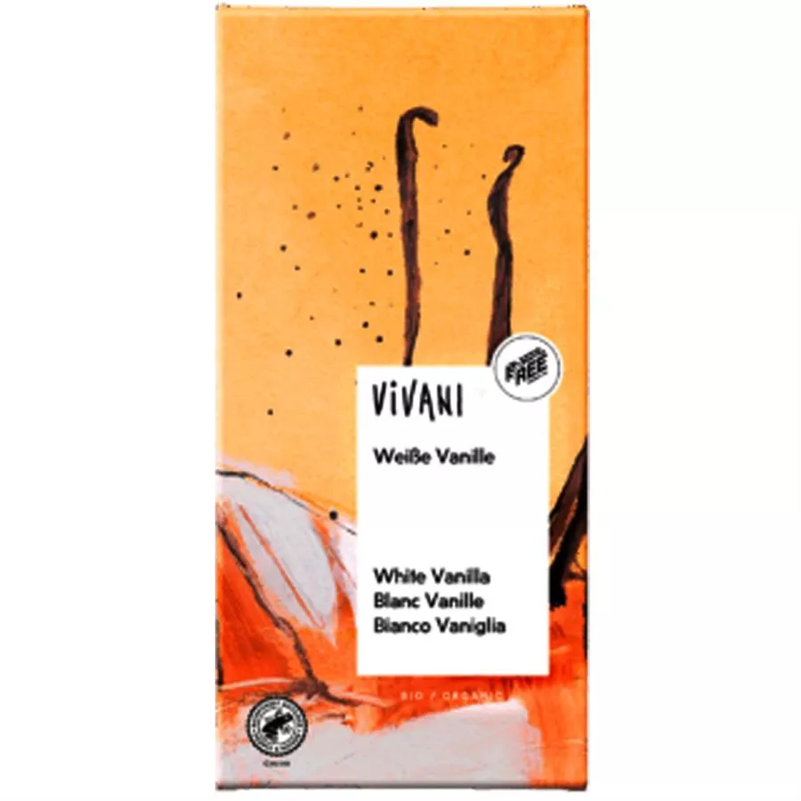 ויואני - שוקולד אורגני לבן עם וניל 80 גרם VIVANI WeiBe Vanille
