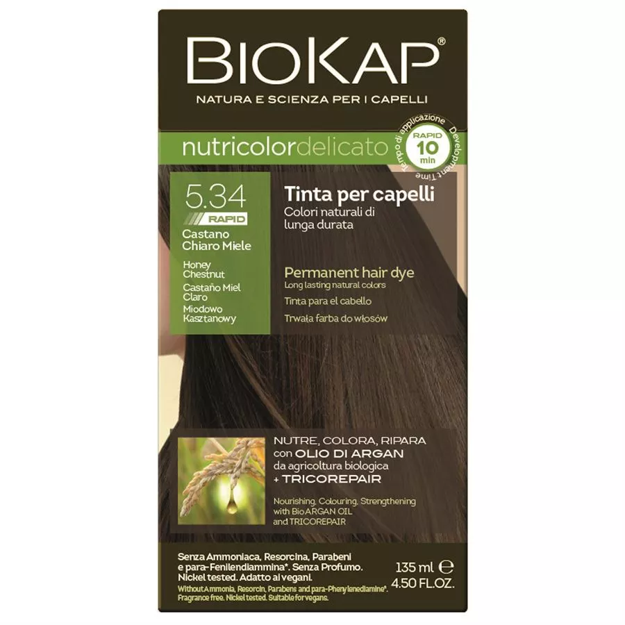ביו קאפ - צבע שיער צמחי ערמונים דבש 5.34   BioKap