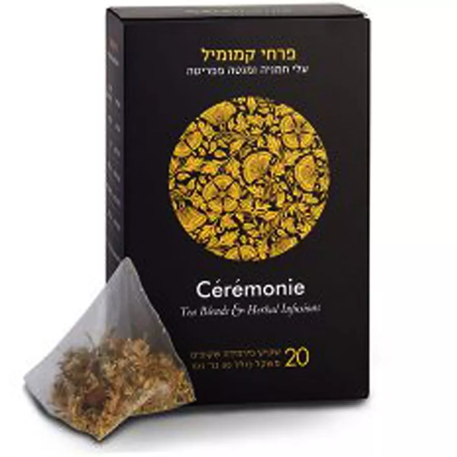 סרמוני תה - פרחי קמומיל ( עם מנטה פפריטה ) 30 גרם 20 שקיקי פירמידה Ceremonie Chamomile Flowers