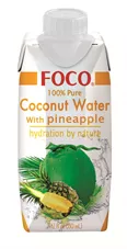 מי קוקוס בתוספת אננס פוקו 330 מ"ל Foco Coconut Water With Pineapple כליל הטבע