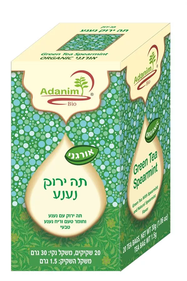 תה עדנים ירוק נענע 30 גרם 20 שקיקים ADANIM