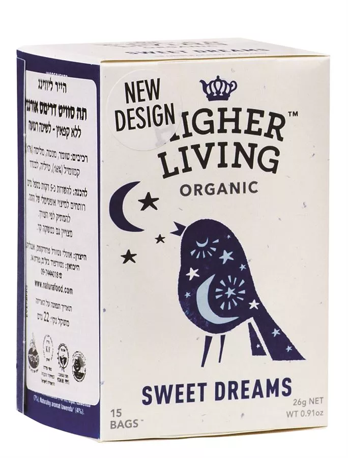 תה איבנינג אורגני הייר ליווינג 20 שקיקים Higher Living Sweet Dreams