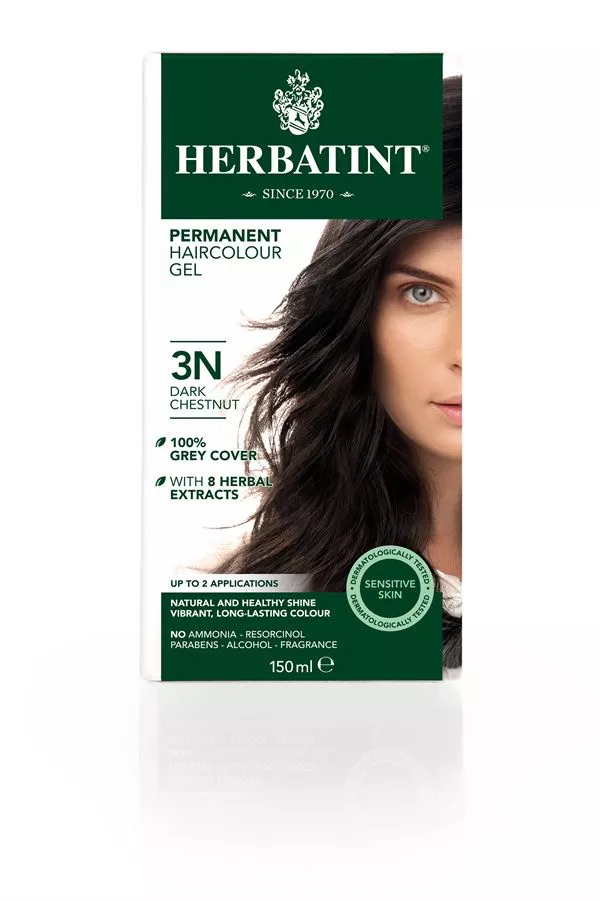 צבע שיער 3N ערמוני כהה הרבטינט Herbatint Permanent Herbal Haircolour Gel