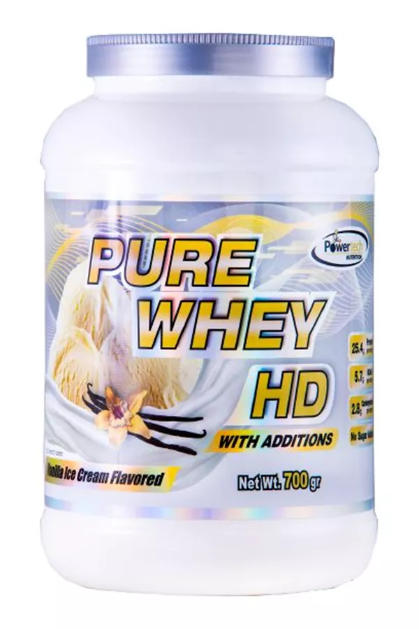 פיור וואי HD אבקת חלבון בטעם וניל 700 גרם POWERTECH PURE WHEY HD VANNILA ICE CREAM FLAVORED