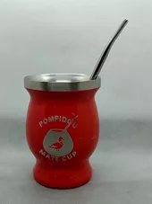 כוס מאטה פומפידו אדום+ בומביג'ה כליל הטבע