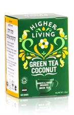 תה ירוק קוקוס אורגני הייר ליווינג 20 שקיקים Higher Living Green Tea Coconut כליל הטבע