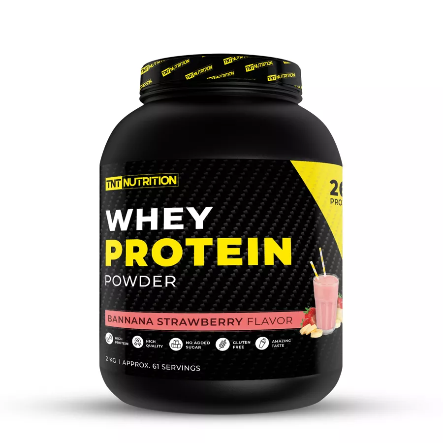 אבקת חלבון מי גבינה בטעם תות בננה - TNT WHEY PROTEIN