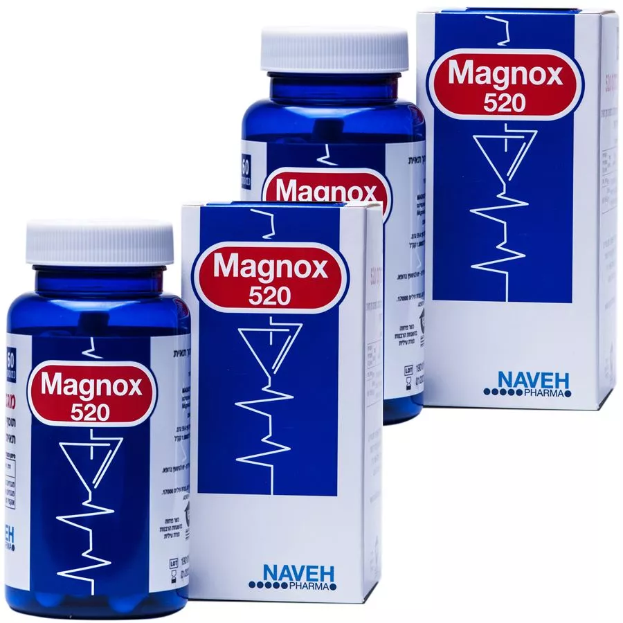 נווה פארמה - מגנוקס 520 60 כמוסות זוג 60*2 520 Naveh Pharma Magnox