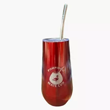 כוס מאטה עם מכסה + בומביג'ה מתנה צבע אדום כליל הטבע