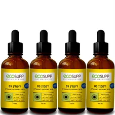 ויטמין D3 ליפוזומלי - אקוסאפ רביעייה  4*60 מ"ל   Ecosupp Vitamin D3 כליל הטבע