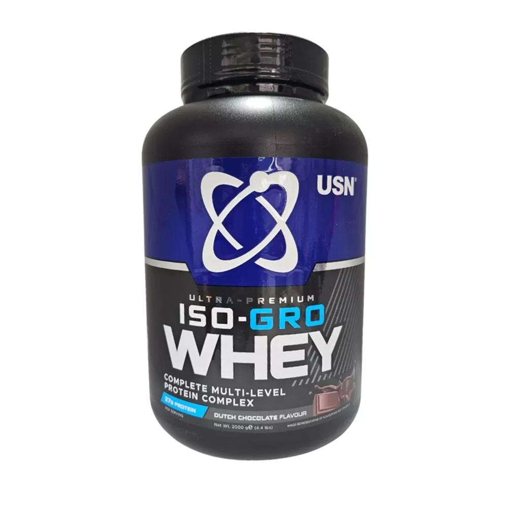 אבקת חלבון מי גבינה איזו גרו בטעם שוקולד -  USN ISO GRO WHEY