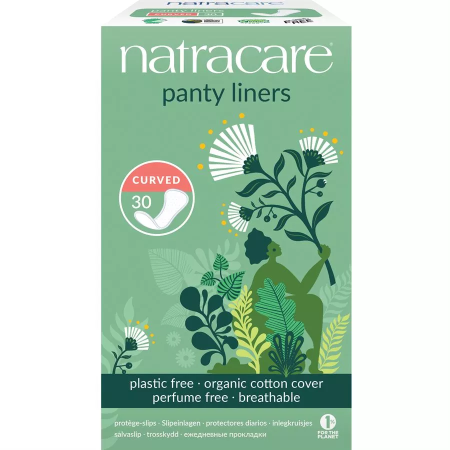 מגן תחתון אקולוגי מעוגל נטראקר 30 יחידות NatraCare Organic Curved