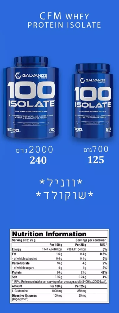 Galvanize iso חלבון איזו וניל