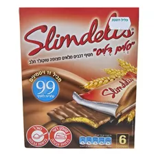 סלים דליס חטיף דגנים מלאים מצופה שוקולד חלב 6 יחידות Slimdelis כליל הטבע