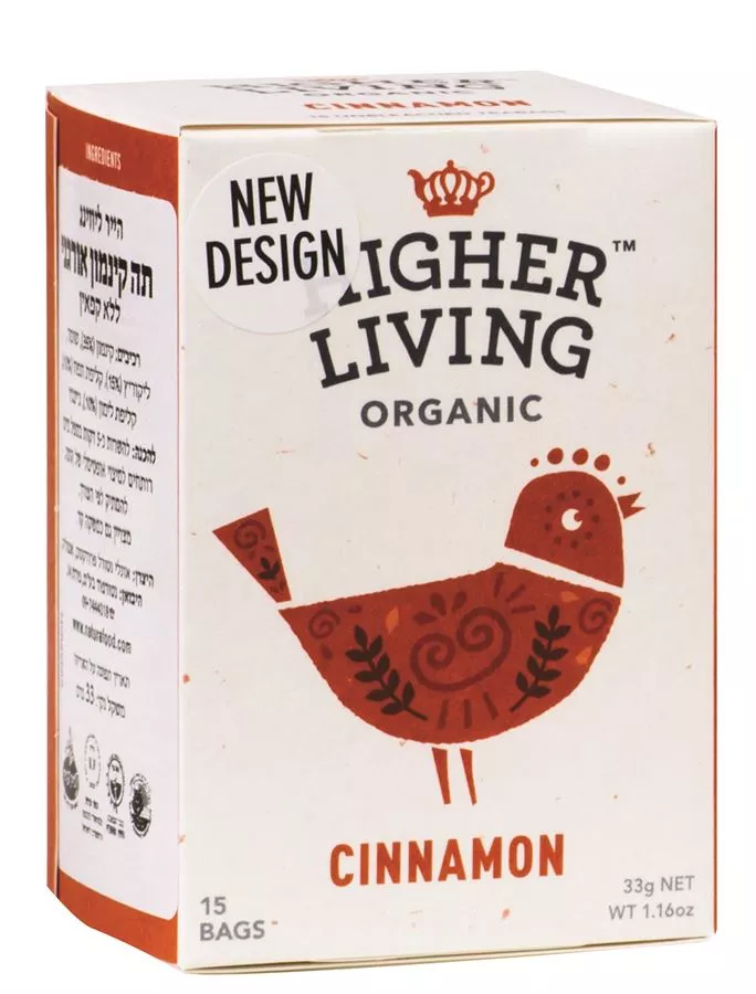 חליטת קינמון אורגני הייר ליווינג 20 שקיקים Higher Living Cinnamon