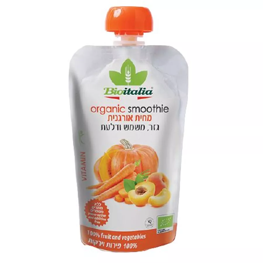מחית אורגנית גזר, משמש ודלעת ביו איטליה 120 גרם Bioitalia