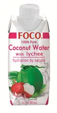 מי קוקוס בתוספת ליצ'י פוקו 330 מ"ל Foco Coconut Water With Lychee כליל הטבע