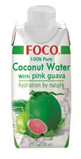 מי קוקוס בתוספת גויאבה פוקו 330 מ"ל Foco Coconut Water With Pink Guava כליל הטבע