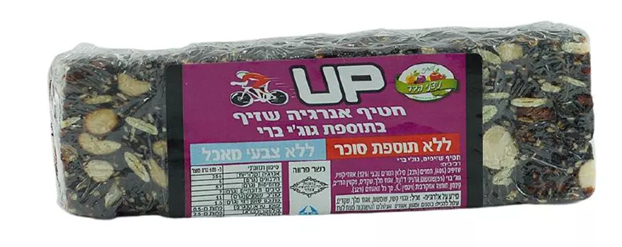 אפ חטיף אנרגיה שזיף בתוספת גוג'י ברי ניצני הדר 150 גרם בממוצע ליחידה Nitaney Hadar Up