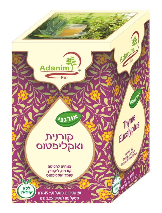 תה אורגני קורנית ואקליפטוס - עדנים