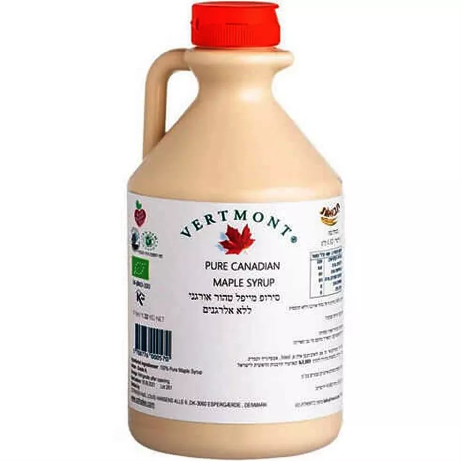 תבואות סירופ מייפל טהור אורגני 1 ליטר Tvuot Pure Candadian Maple Syrup