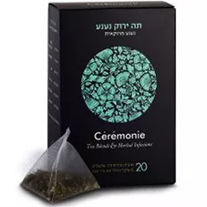 סרמוני תה - תה ירוק נענע (נענע מרוקאית ) 40 גרם 20 שקיקי פירמידה Ceremonie Green Tea & Spearmint Moroccan Mint כליל הטבע