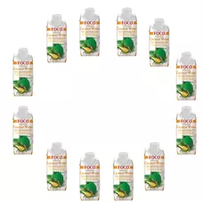 מי קוקוס בתוספת אננס פוקו  12 יחידות * 330 מ"ל Foco Coconut Water Pineapplel כליל הטבע