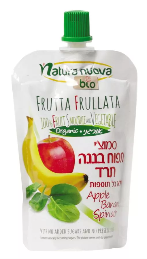 סמוצ'י תפוחי בננה, תרד נטורה נובה 100 גרם Natura nuova